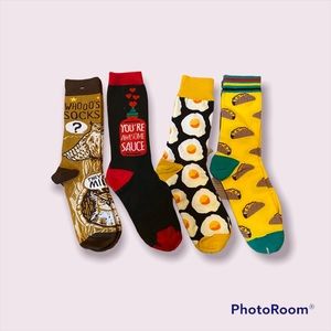 4 pair novelty socks
